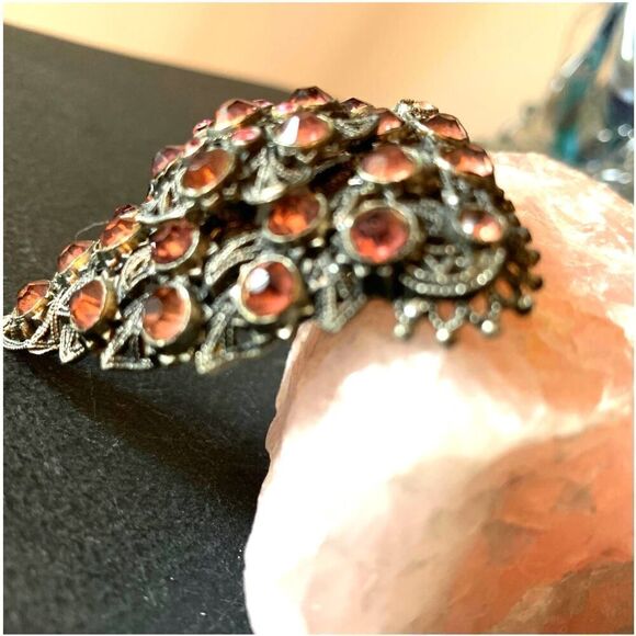 Work of Art Antique Metal work Shield Dress pin, Unmarked - Picture 2 of 6